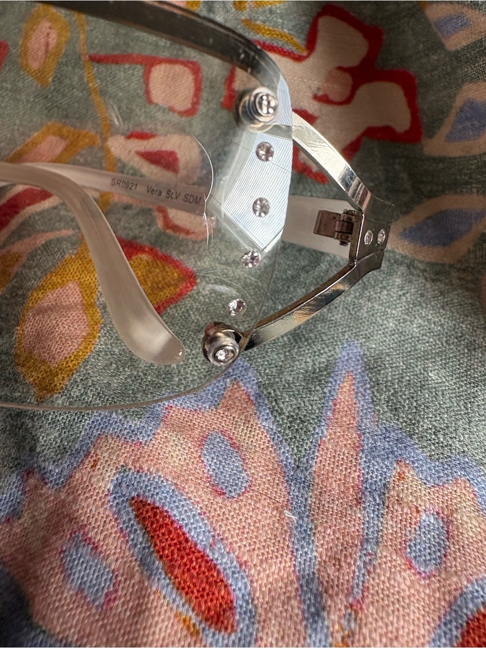 3/$10 Y2K Rimless Rhinestone Shield Sunglasses - Picture 5 of 6